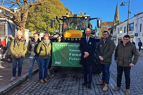 John Milne attended an NFU protest in Horsham's Carfax